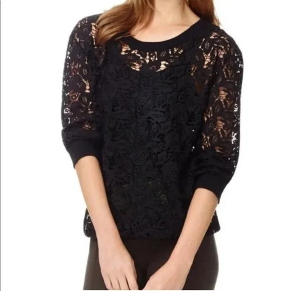 Wilfred Tops - Aritzia  Wilfred Burgundy Lace Sweatshirt, size M